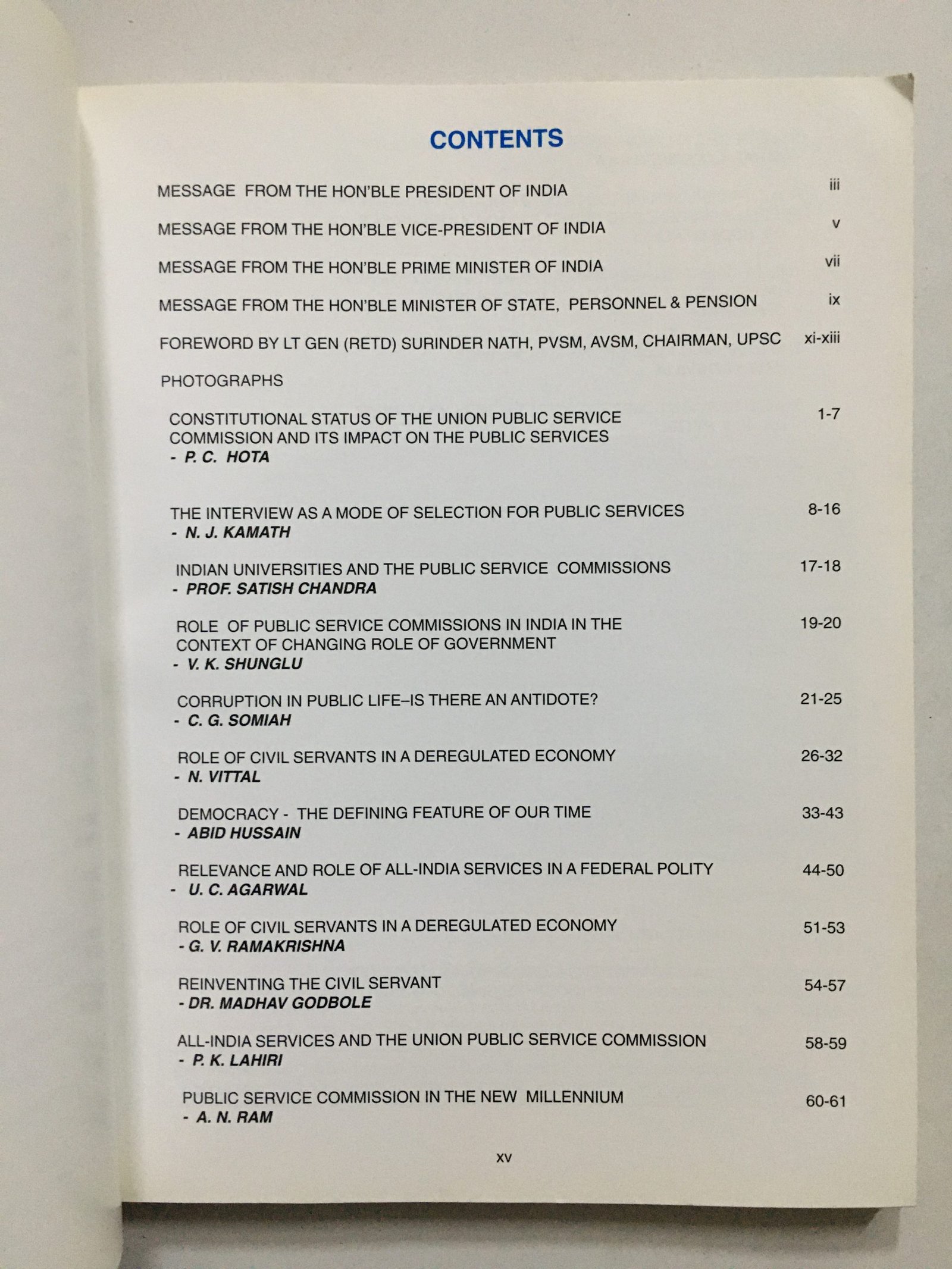 Union Public Service Commission. Platinum Jubilee Souvenir 1926-2001. - Image 3