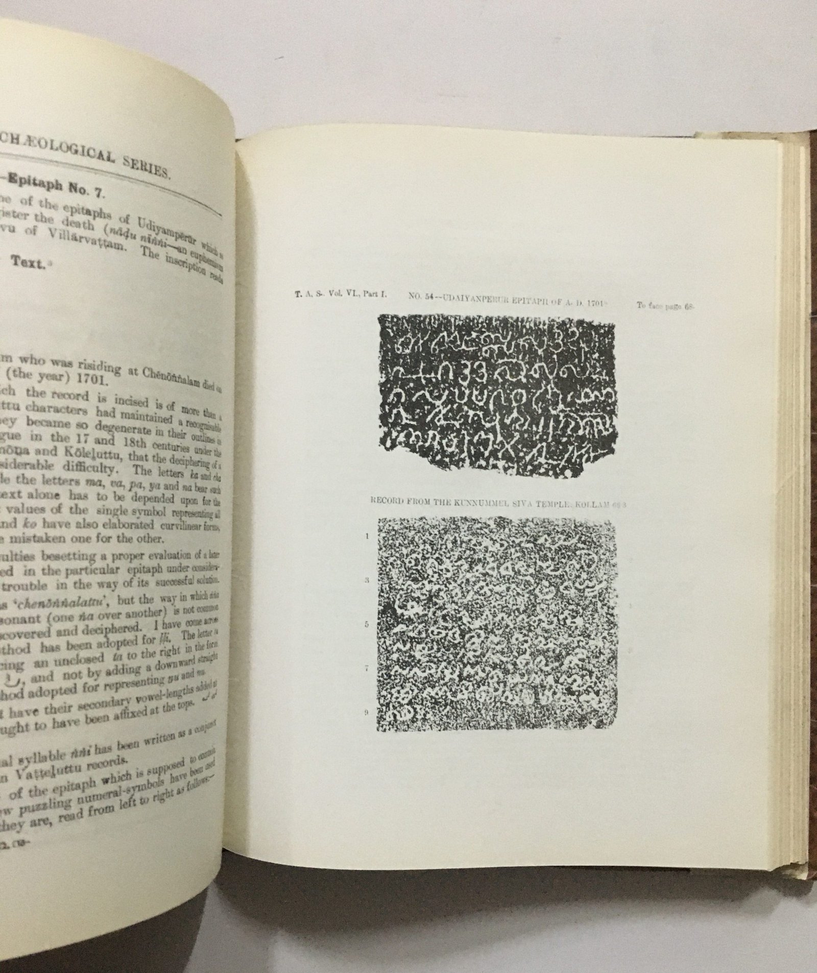 Rao, T. A. Gopinatha: Travancore Archaeological Series. 6 Volumes. 1988 - Image 20