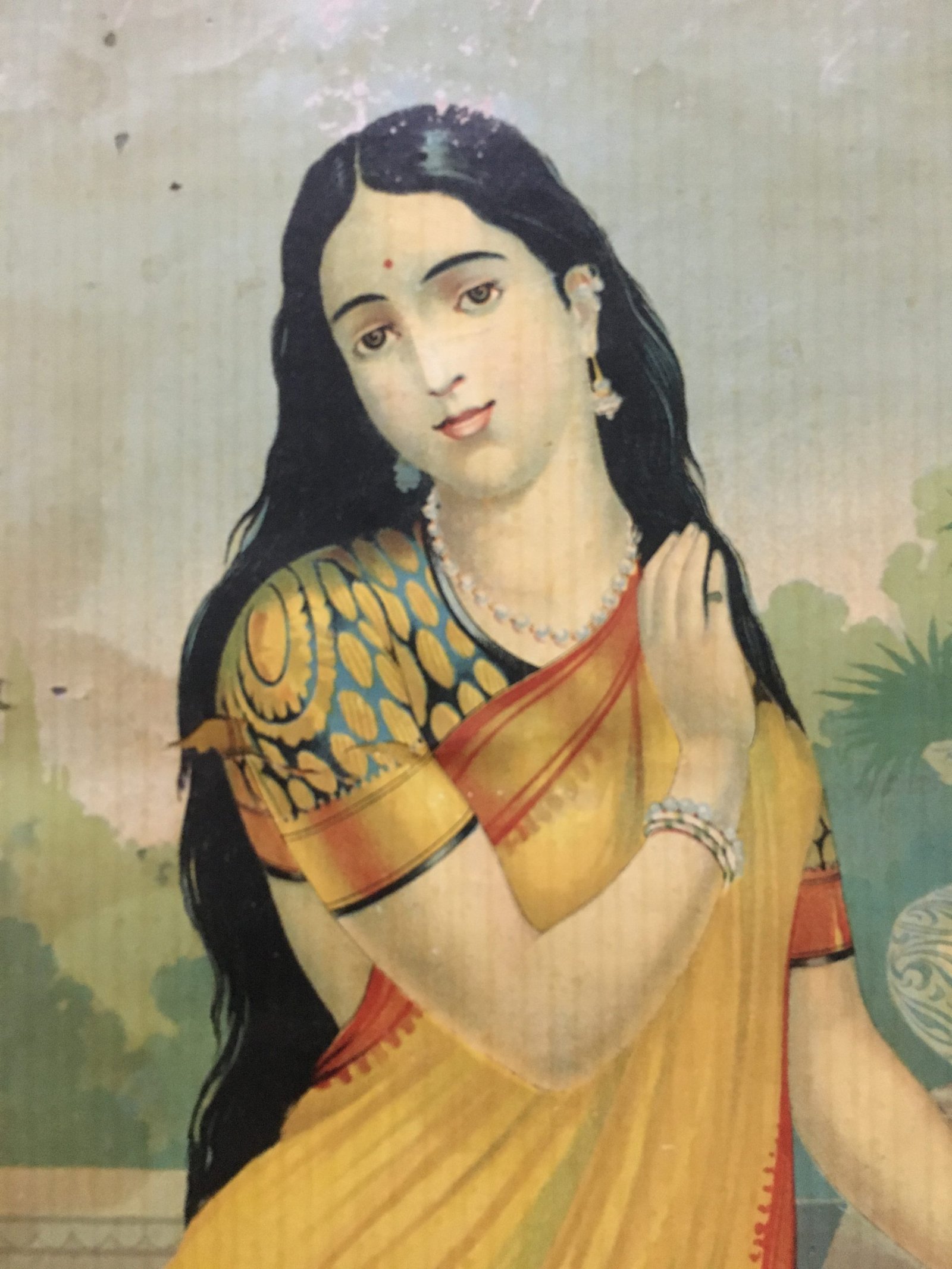 Original India Vintage Print KANAKTARA. Ravi Varma 10in x 14in - Image 2