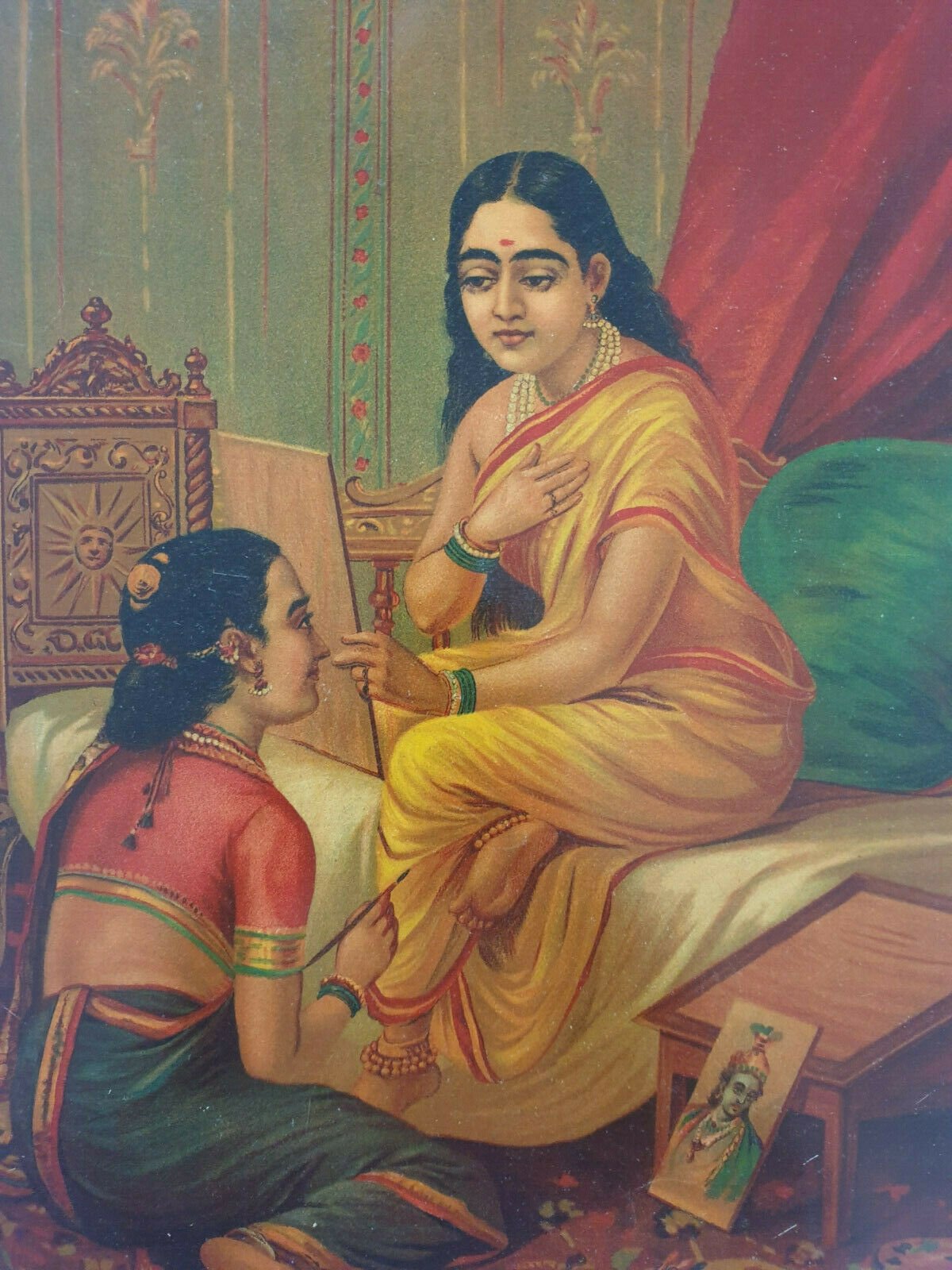 India Vintage Oleograph CHITRALEKHA. Ravi Varma - Image 2