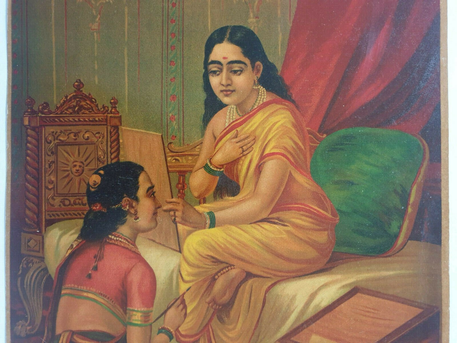 India Vintage Oleograph CHITRALEKHA. Ravi Varma - Image 4