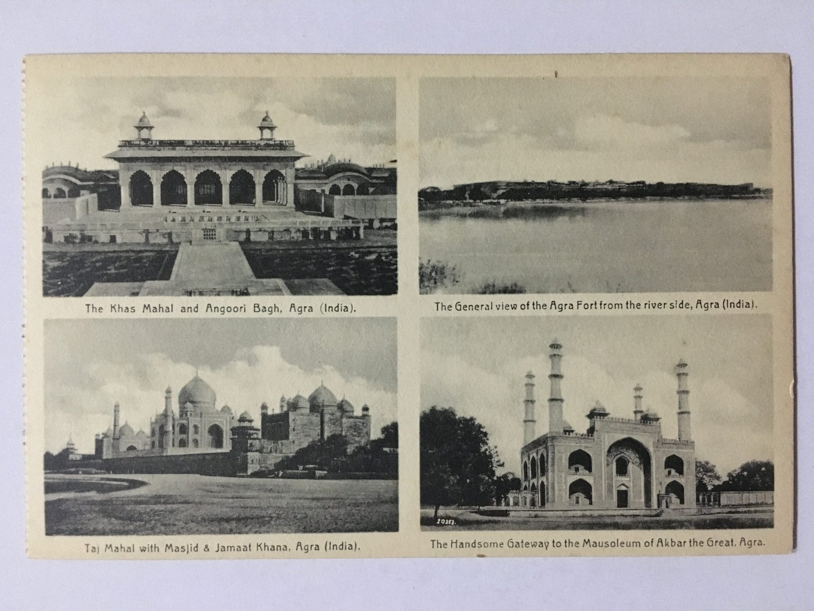 Original Postcard AGRA MONUMENTS. By H. A. Mirza & Sons (12984)