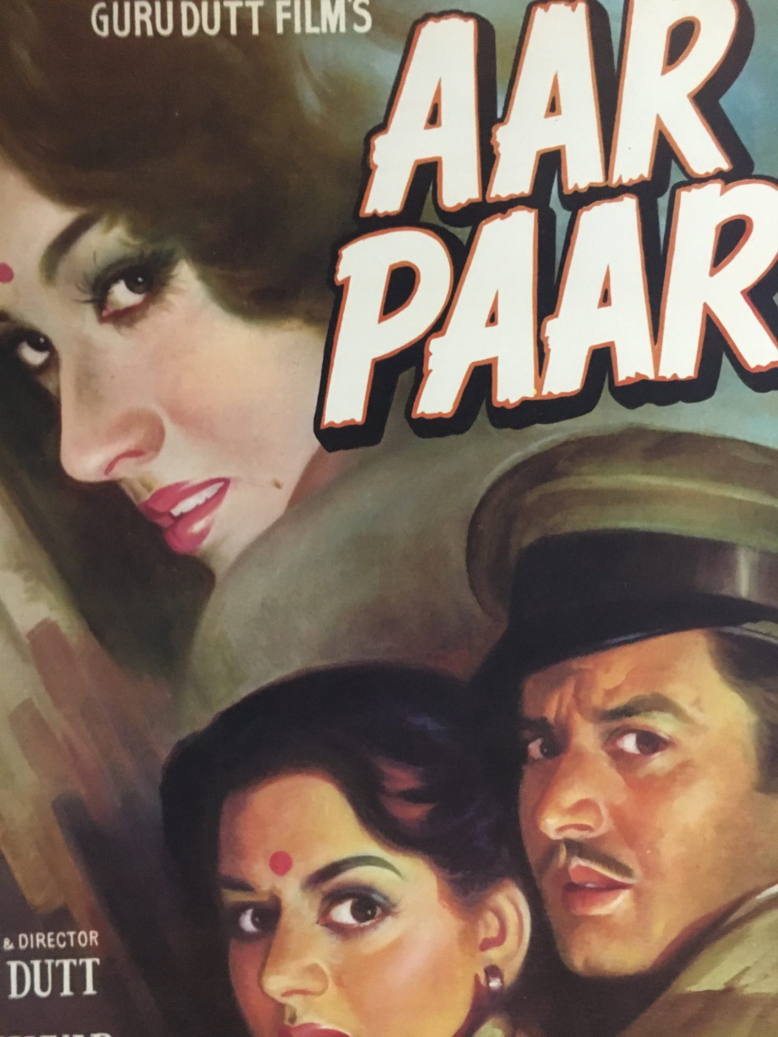 1954 Bollywood Poster AAR PAAR - Guru Dutt, Shakeela Shyama 30in x 40in - Image 2