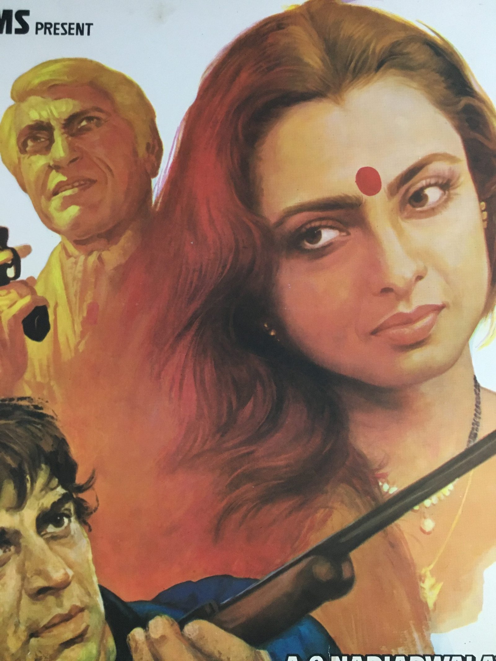 1984 Bollywood Poster JHUTHA SACH - Dharmendra Rekha 30in x 40in - Image 2