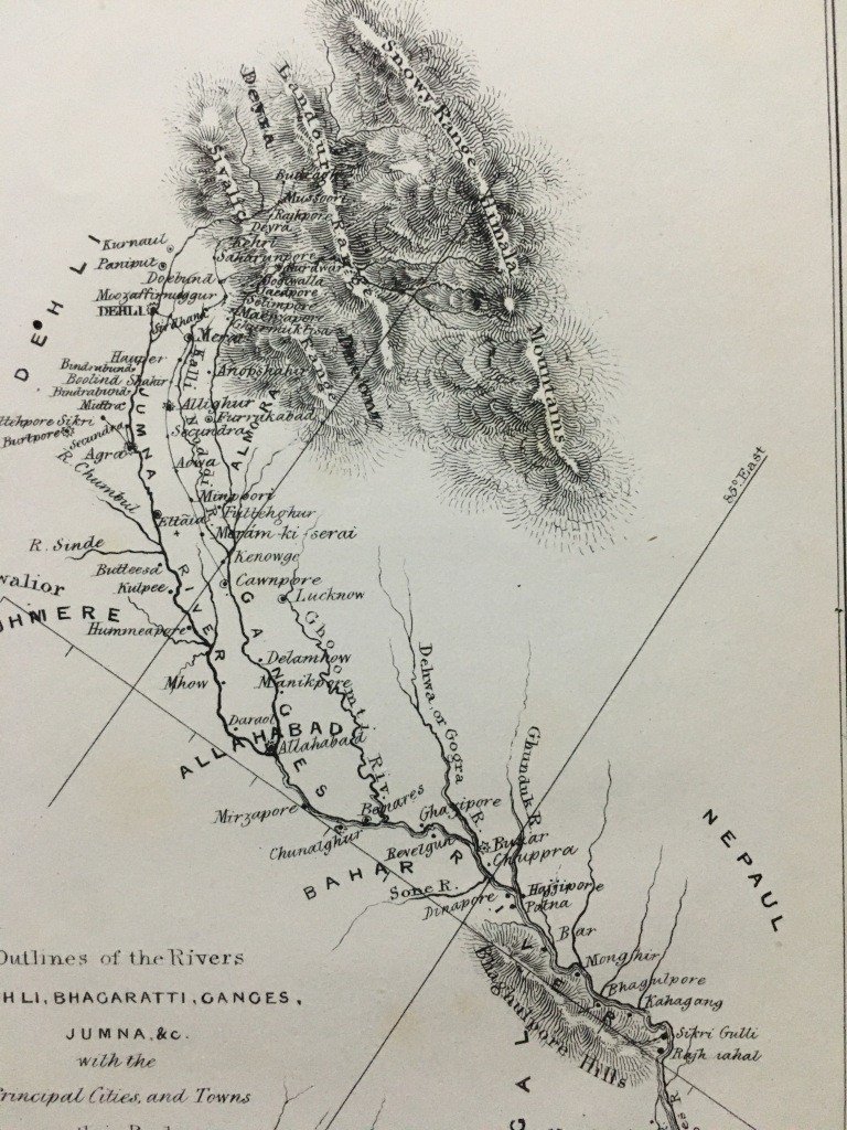 1837 Bacon Map. Hooghli Bhagaratti Ganges Jumna etc - Image 2