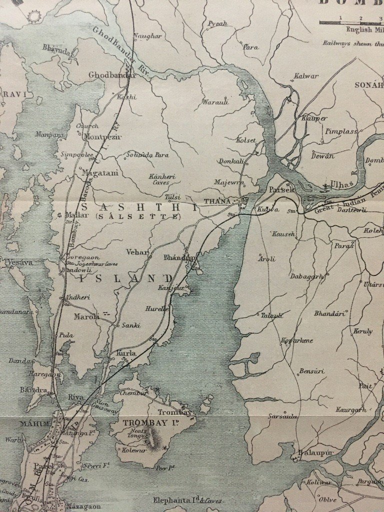 1910's J & C Walker Map ENVIRONS OF BOMBAY - Image 2