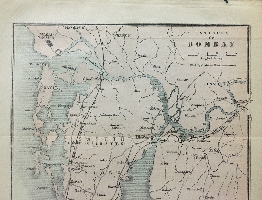1910's J & C Walker Map ENVIRONS OF BOMBAY - Image 3