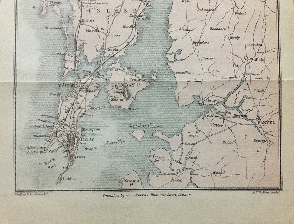 1910's J & C Walker Map ENVIRONS OF BOMBAY - Image 4